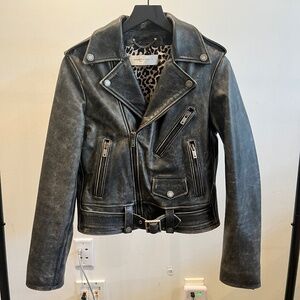 Golden Goose leather biker jacket